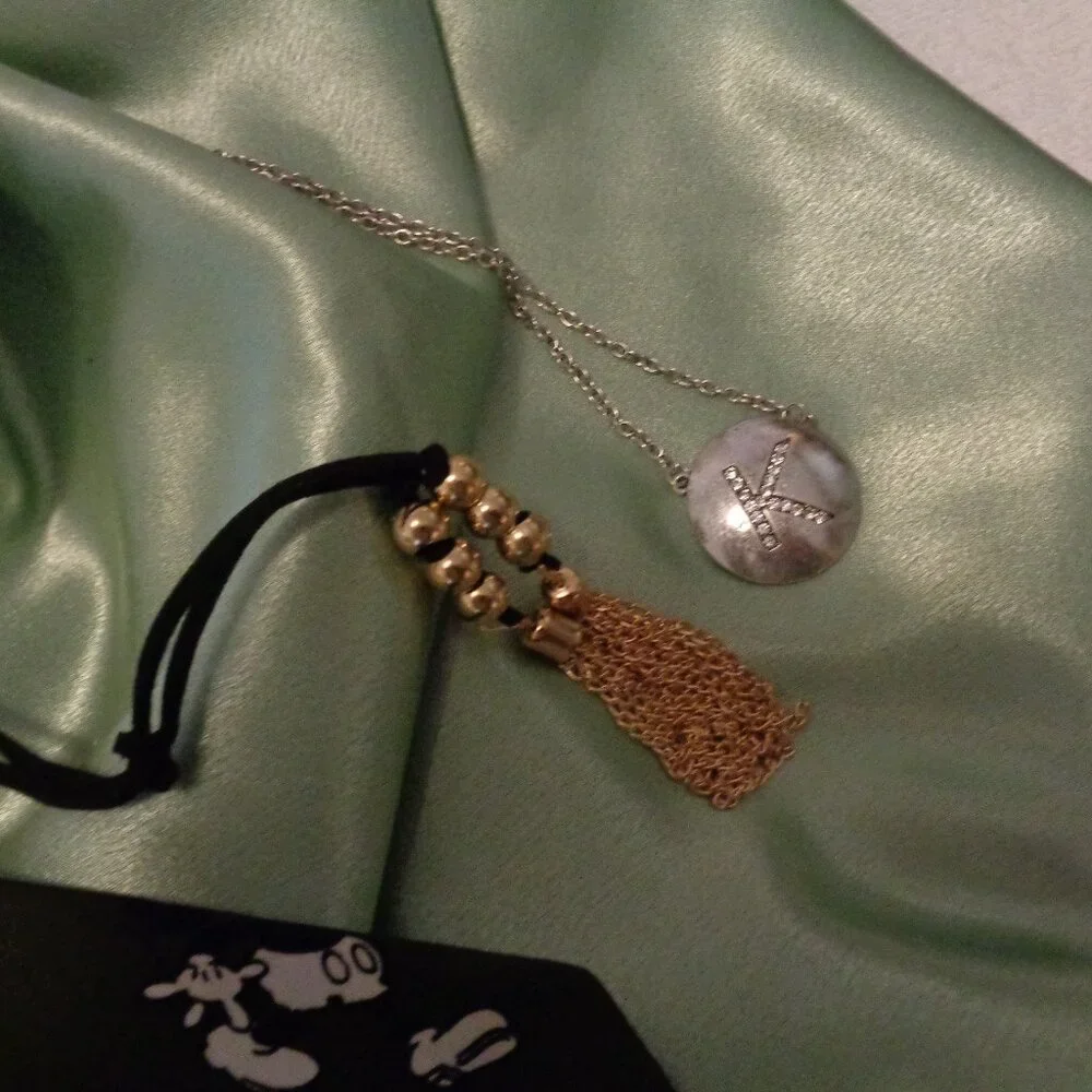 VINTAGE MICKEY TIE & 2 NEW NECKLACES MADE TO LOOK RETRO LOT